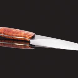 Evolution Chef Knife 142 mm Blade with Blond Maple Root Burl Handle other view