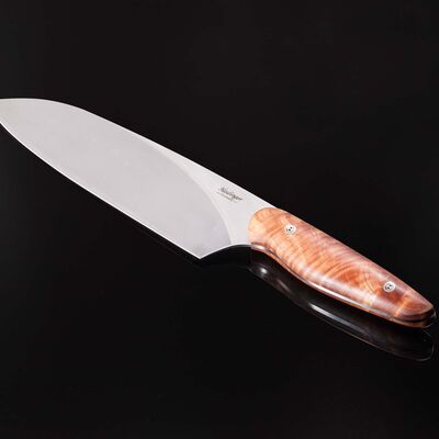 Evolution Chef Knife 190mm Blade with Fiddleback Maple Handle main view