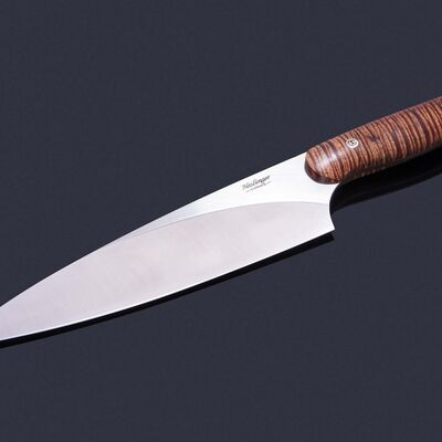 New Generation Chef Knife with Curly Koa Handle 200mm main view