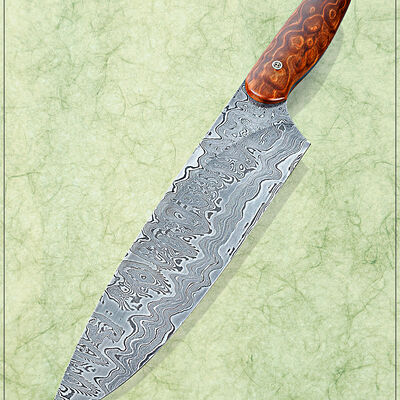 Damascus New Generation Chef 10" Blade - Quilted Maple Handle